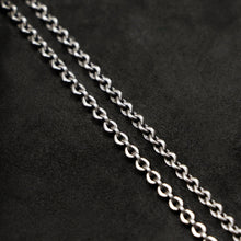 Load image into Gallery viewer, Chain closeup of Code of Wisdom sterling silver chain with endless loop necklace by Caps Brothers