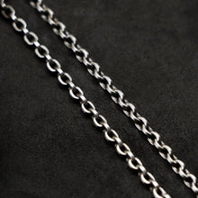Load image into Gallery viewer, Chain closeup of Code of Gratitude sterling silver chain with endless loop necklace by Caps Brothers
